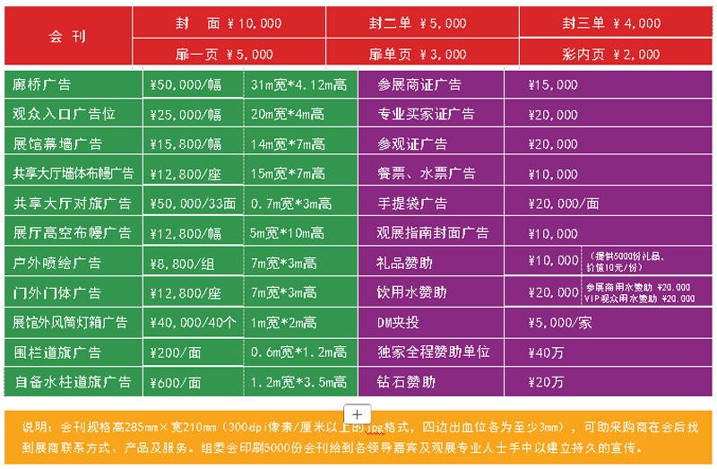 展會廣告項目